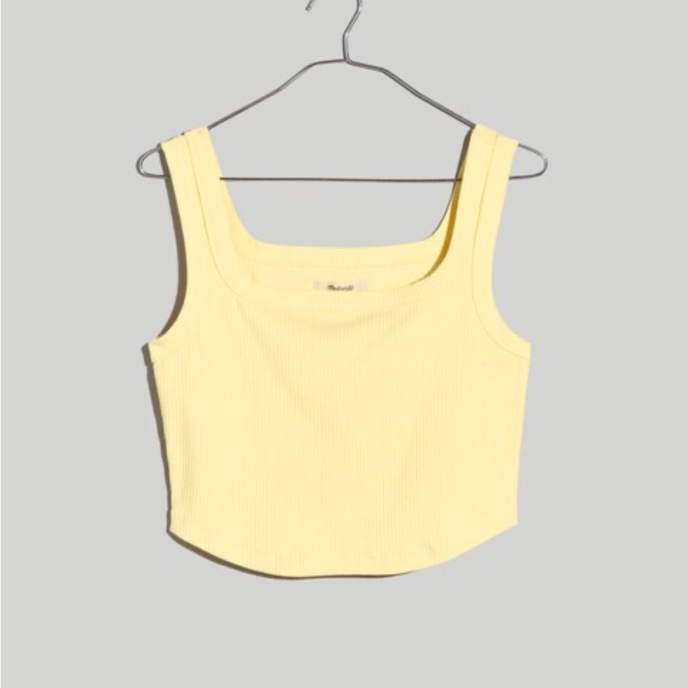 Madewell Light Yellow Ribbed Crop Top